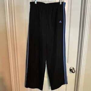 adidas track pants with blue stripes women size L